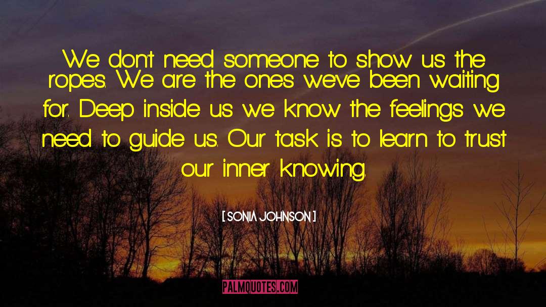 Inner Knowing quotes by Sonia Johnson