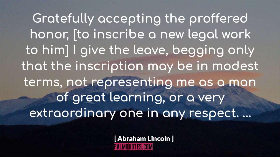 Inscription quotes by Abraham Lincoln