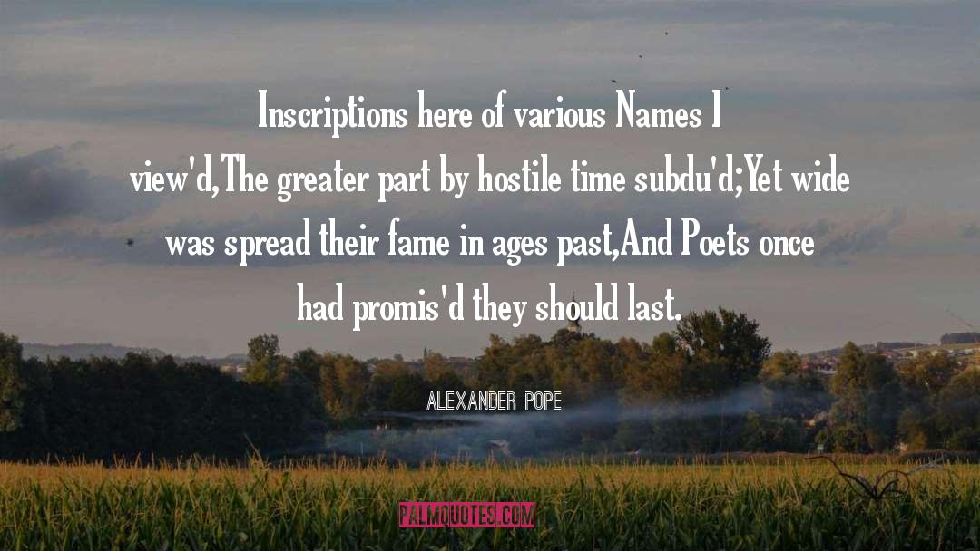 Inscription quotes by Alexander Pope