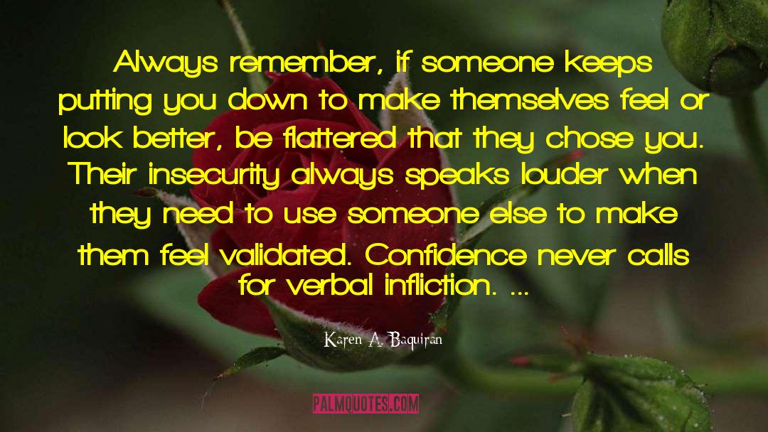 Insecure People quotes by Karen A. Baquiran