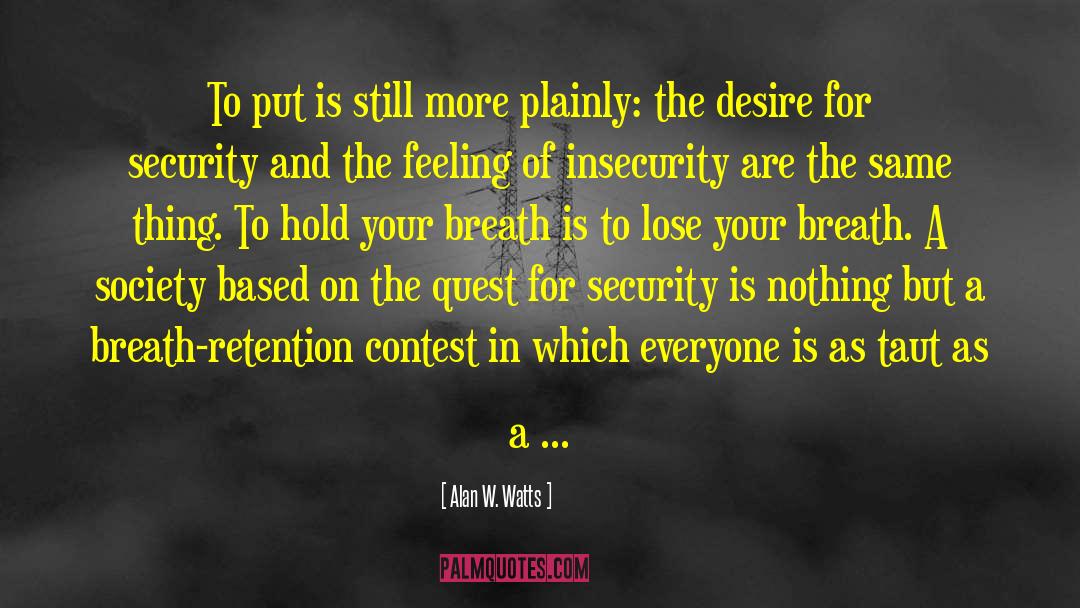 Insecurity And Fear quotes by Alan W. Watts