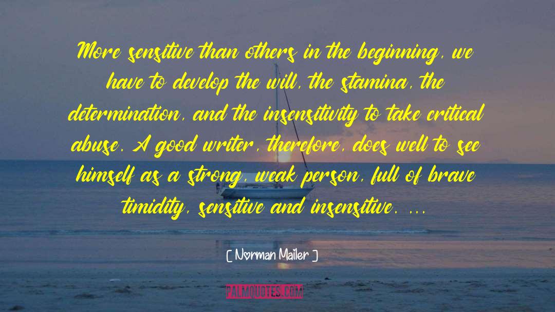 Insensitivity quotes by Norman Mailer