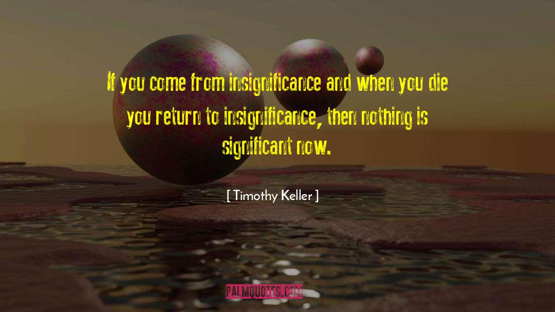 Insignificance quotes by Timothy Keller