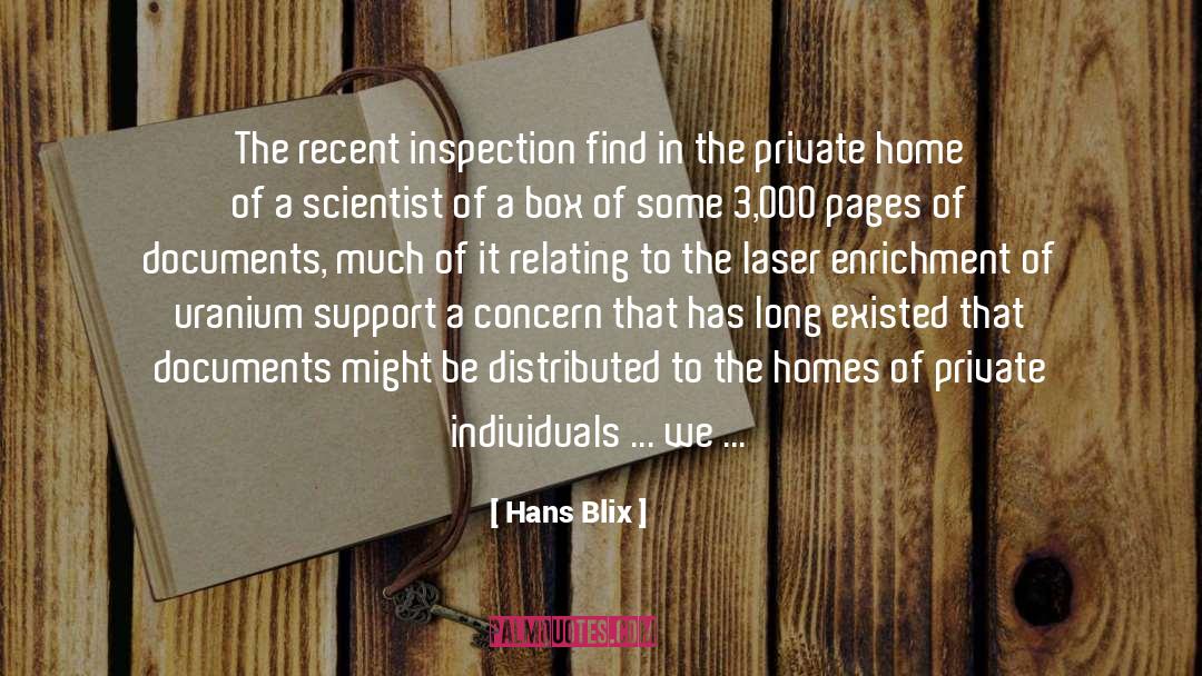 Inspection quotes by Hans Blix