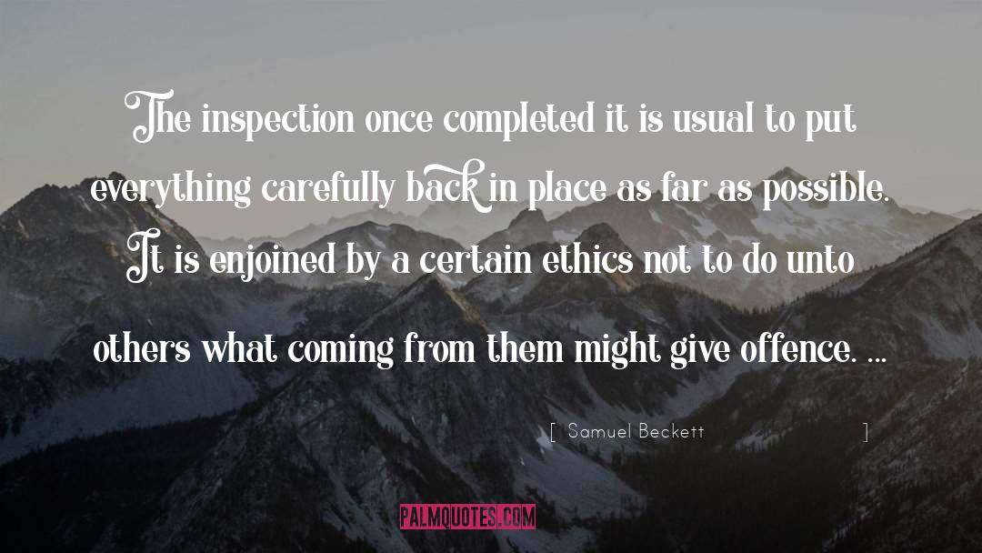 Inspection quotes by Samuel Beckett