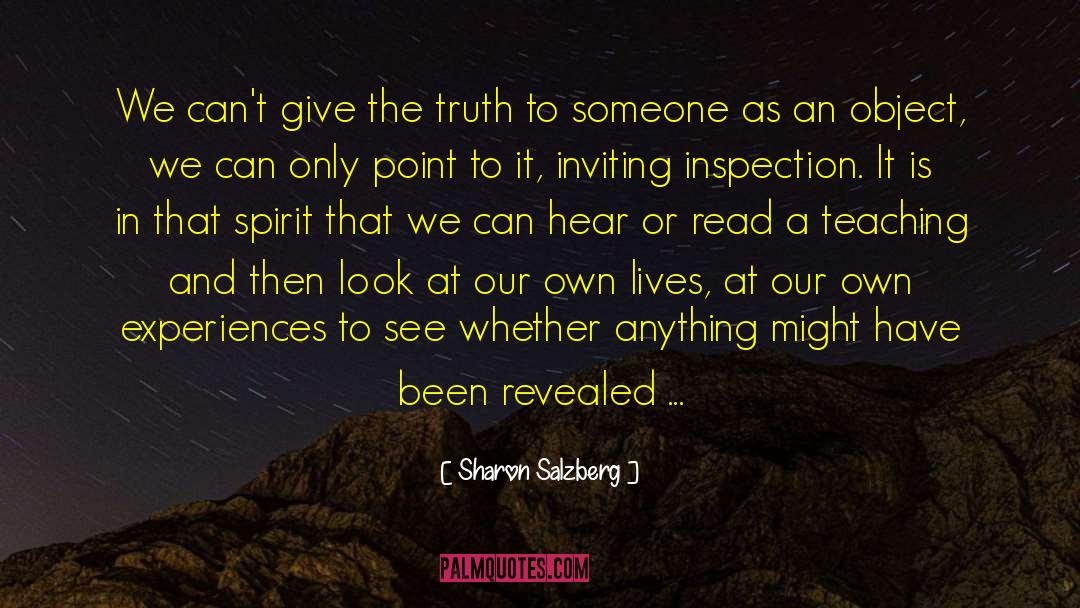 Inspection quotes by Sharon Salzberg