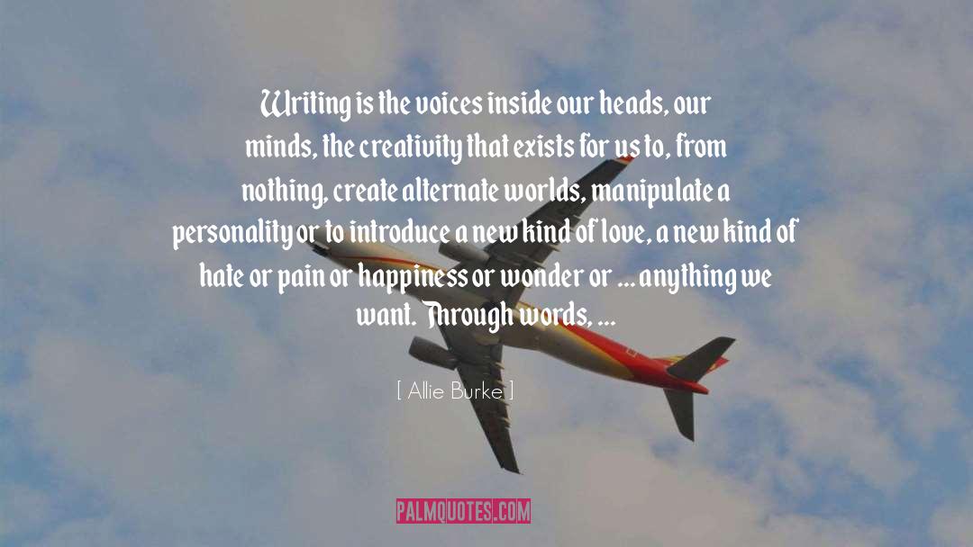 Inspiration For Writers quotes by Allie Burke