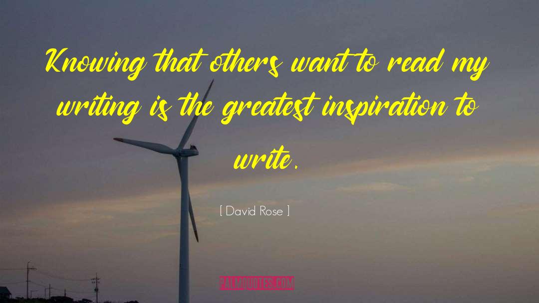 Inspiration To Write quotes by David Rose