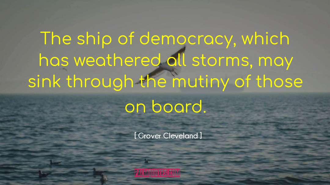 Inspirational Ship Storms quotes by Grover Cleveland