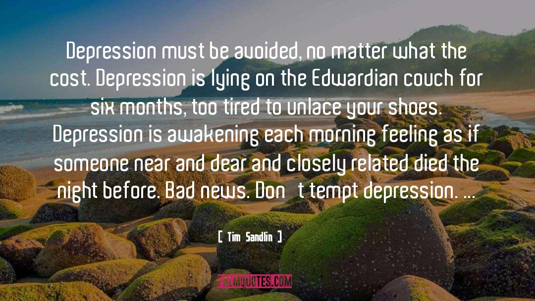 Inspiring Depression quotes by Tim Sandlin
