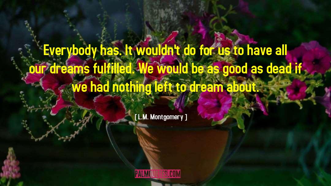 Inspiring Everybody To Dream quotes by L.M. Montgomery