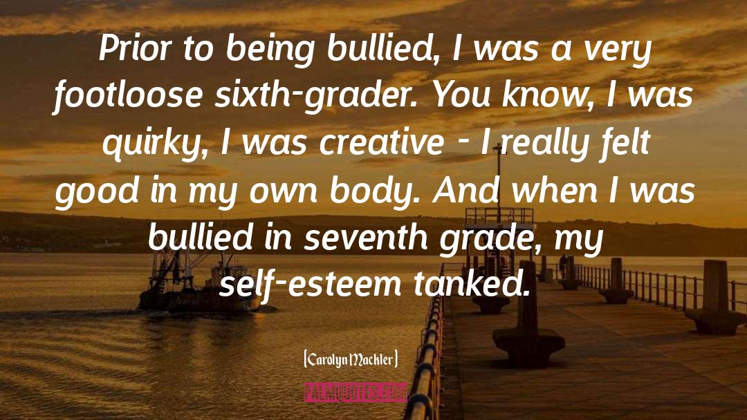 Inspiring Self Esteem quotes by Carolyn Mackler