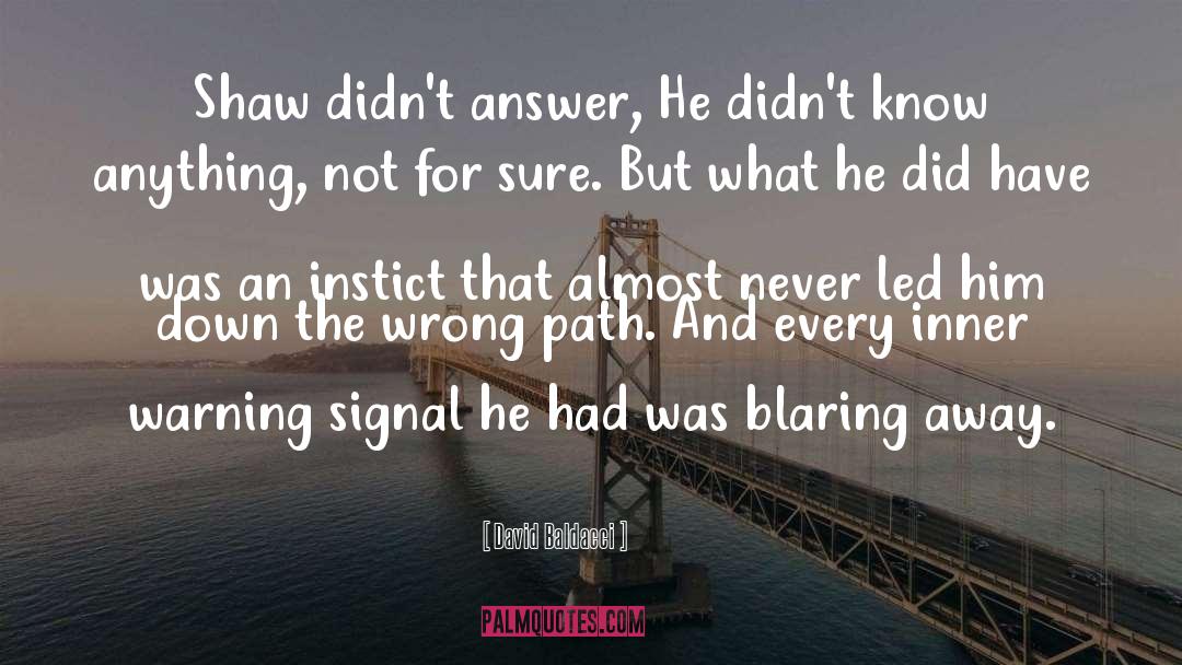 Instict quotes by David Baldacci
