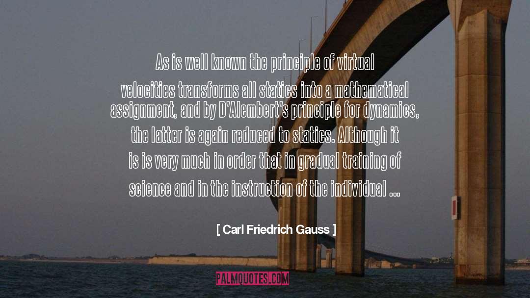 Instruction quotes by Carl Friedrich Gauss
