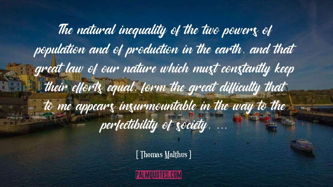 Insurmountable quotes by Thomas Malthus