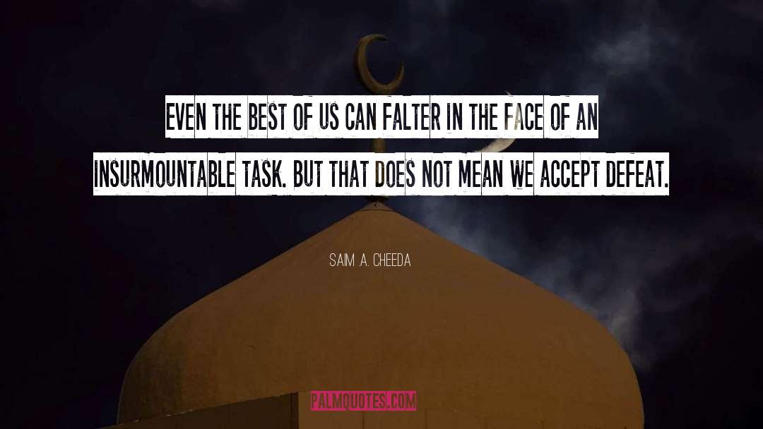 Insurmountable quotes by Saim .A. Cheeda