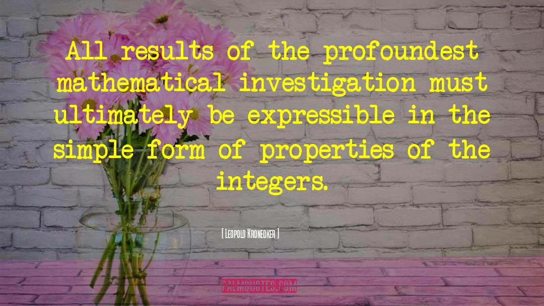 Integers quotes by Leopold Kronecker