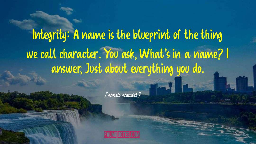 Integrity Character quotes by Morris Mandel