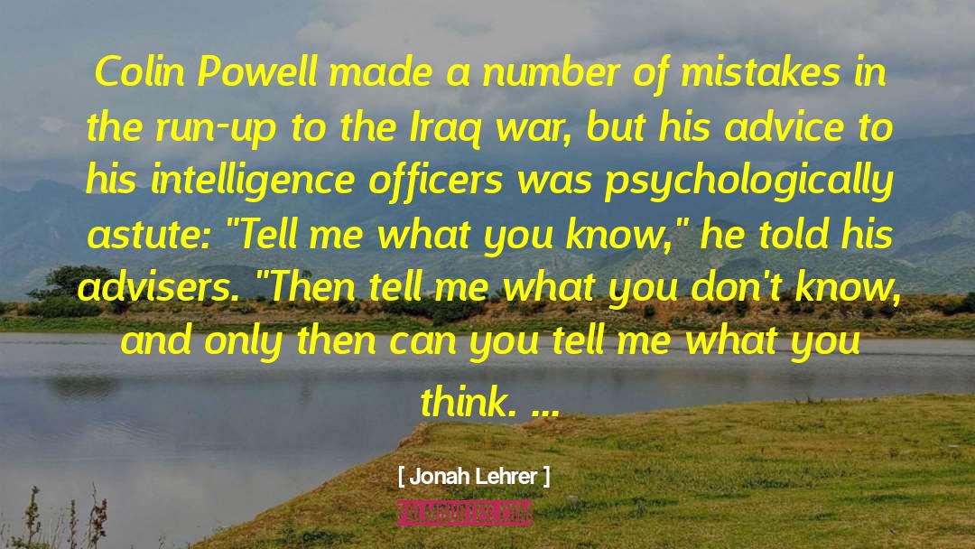 Intelligence Officers quotes by Jonah Lehrer