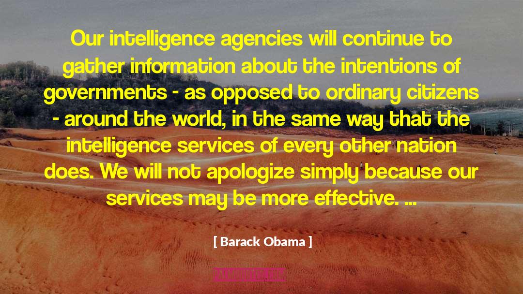 Intelligence Services quotes by Barack Obama