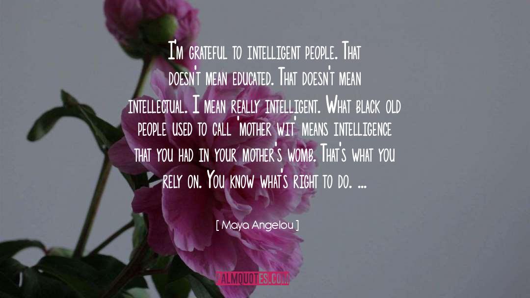 Intelligent People quotes by Maya Angelou