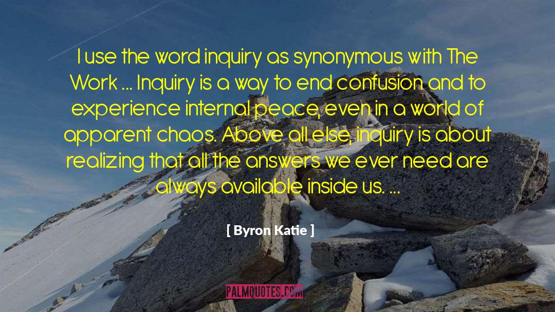 Internal Peace quotes by Byron Katie