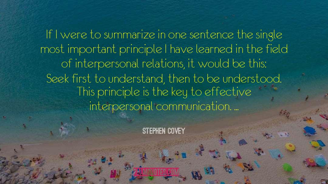 Interpersonal Communication quotes by Stephen Covey