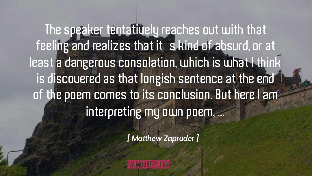 Interpreting quotes by Matthew Zapruder