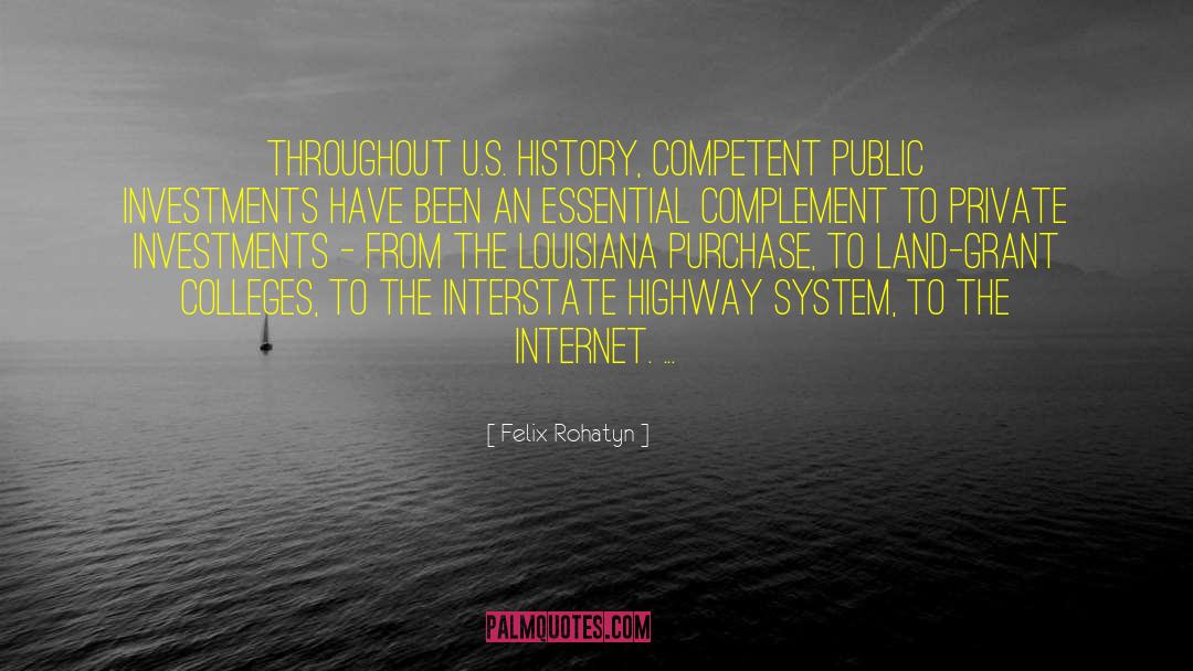 Interstate quotes by Felix Rohatyn