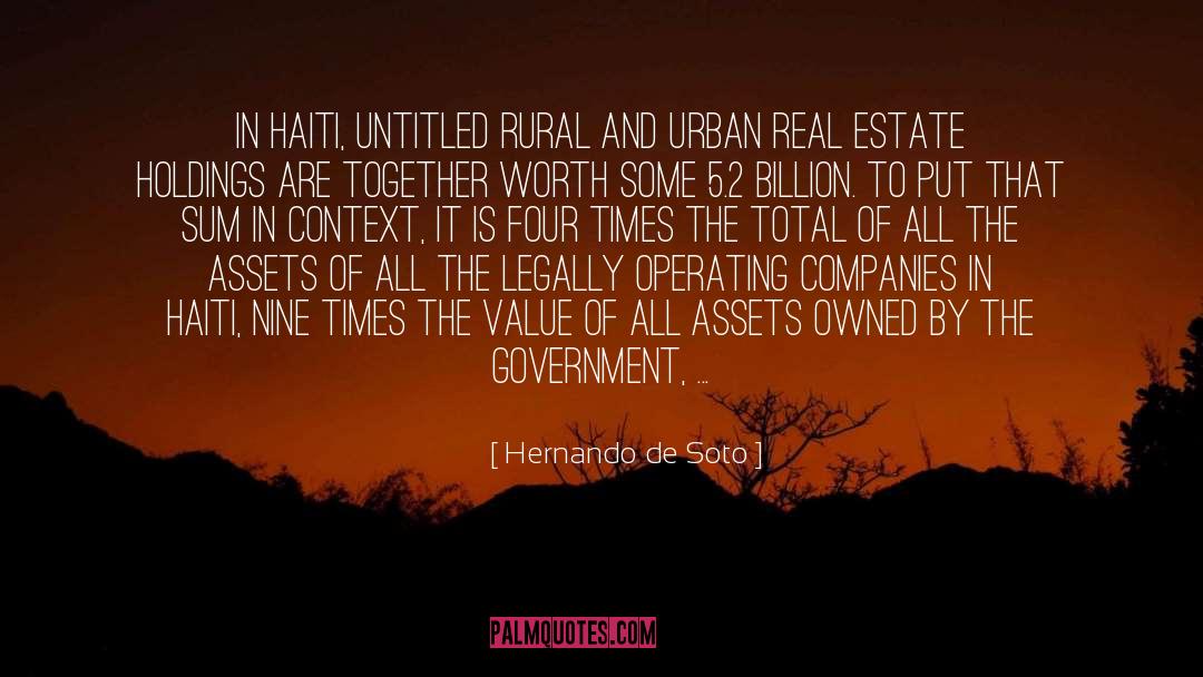 Investing In Real Estate quotes by Hernando De Soto