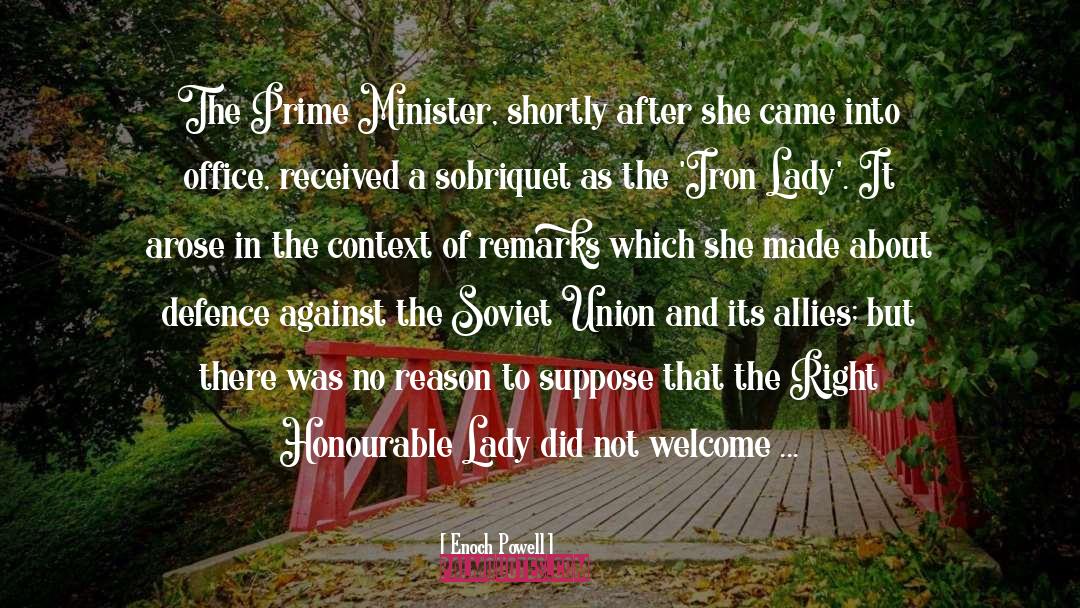 Iron Lady quotes by Enoch Powell