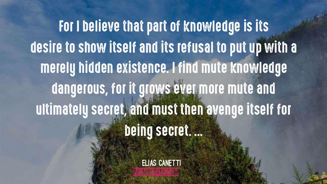 Is Dangerous quotes by Elias Canetti