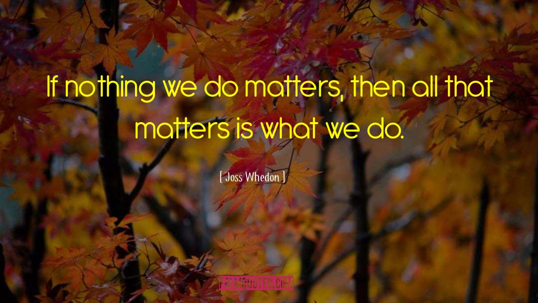 It Matters Not What Youve Done Quote quotes by Joss Whedon