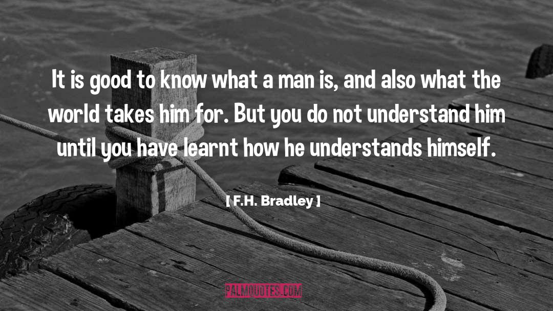 It Takes A Good Man quotes by F.H. Bradley