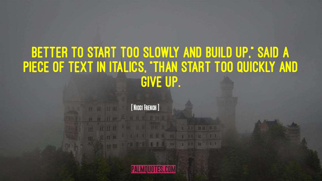 Italics quotes by Nicci French