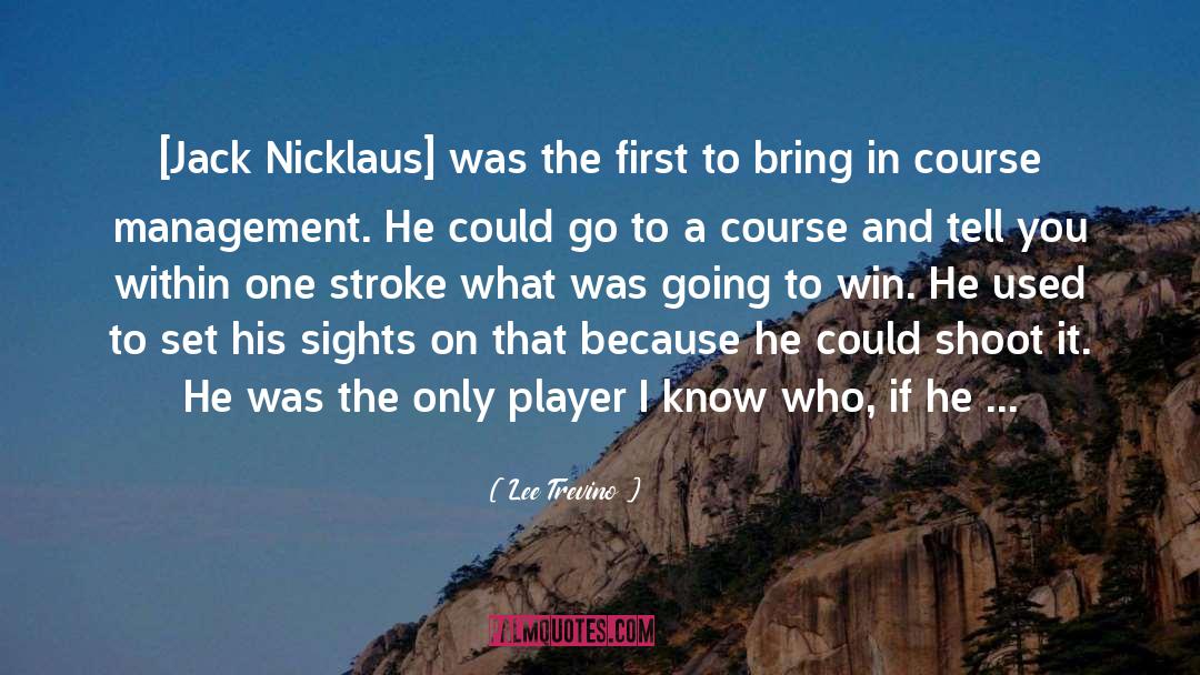 Jack Nicklaus quotes by Lee Trevino