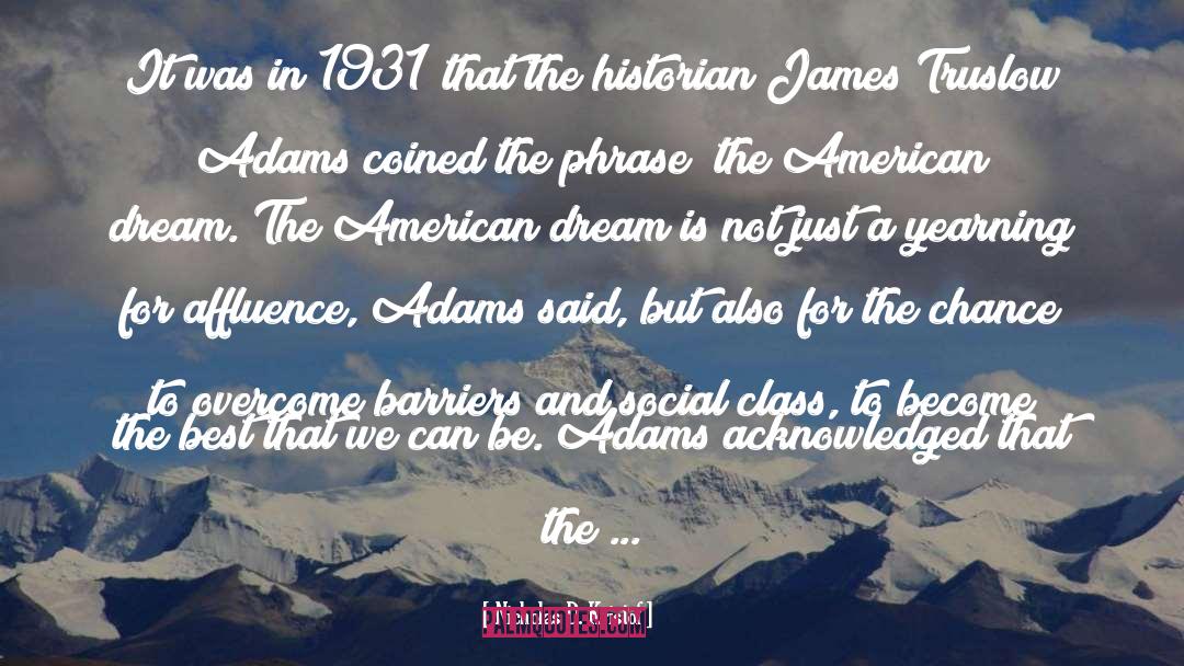 James Truslow Adams quotes by Nicholas D. Kristof