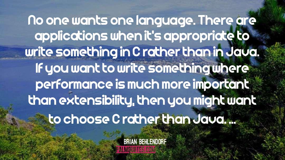 Java quotes by Brian Behlendorf