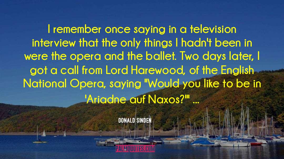 Jenufa Opera quotes by Donald Sinden