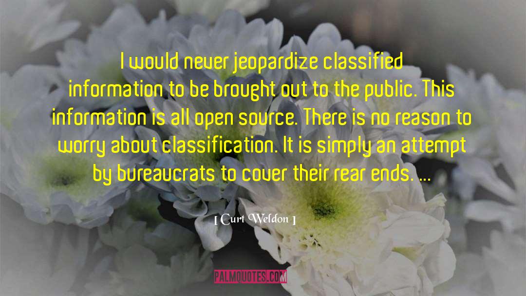 Jeopardize quotes by Curt Weldon