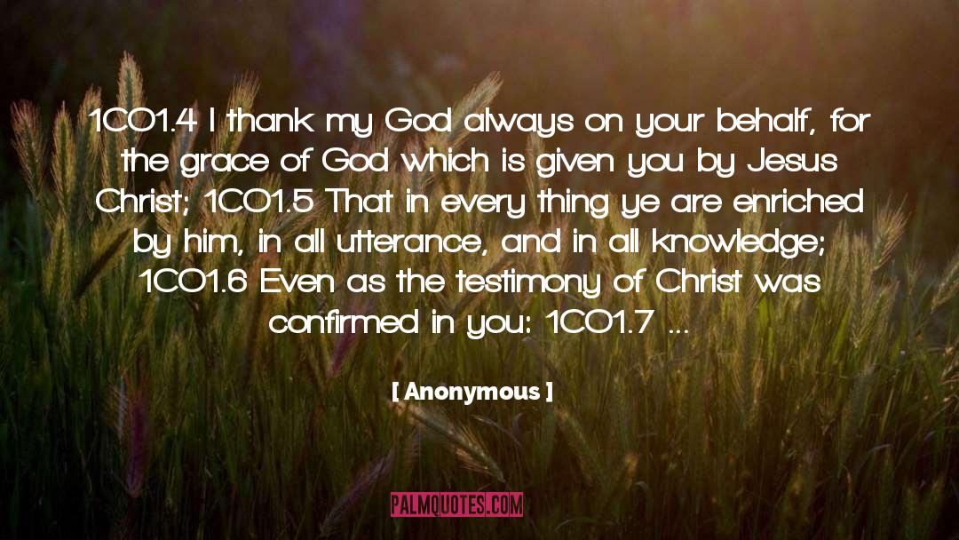 Jesus Testimony Of Prophecy quotes by Anonymous