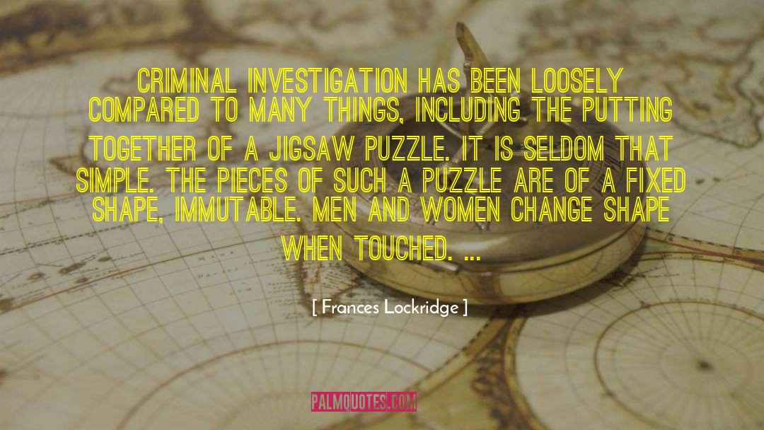 Jigsaw Puzzle quotes by Frances Lockridge
