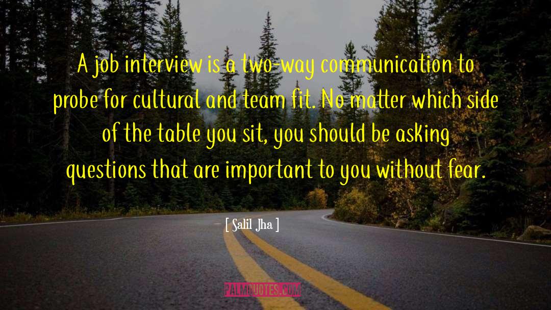 Job Interviews quotes by Salil Jha