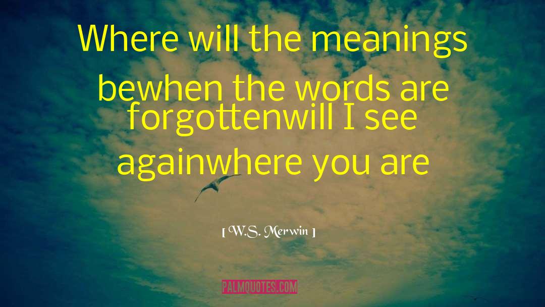 Josie S Words quotes by W.S. Merwin