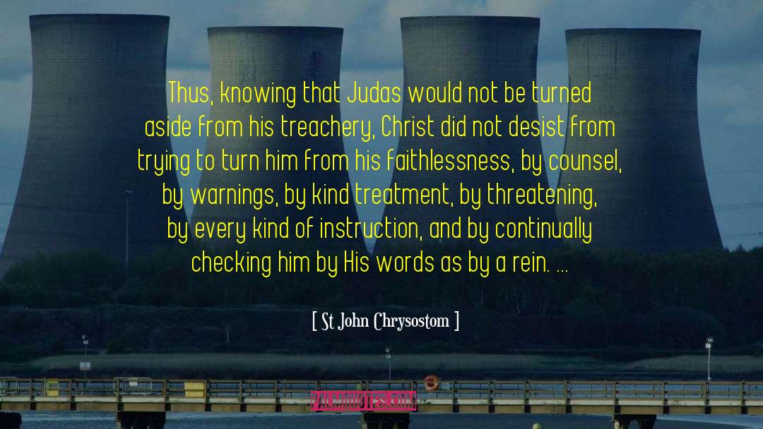Judas quotes by St John Chrysostom