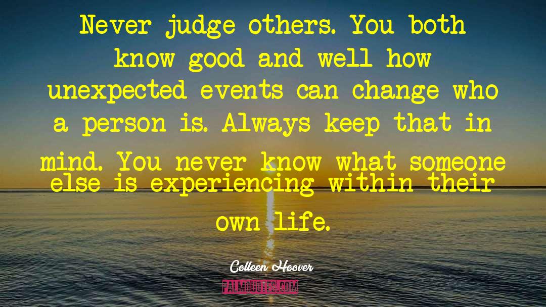 Judge Others quotes by Colleen Hoover