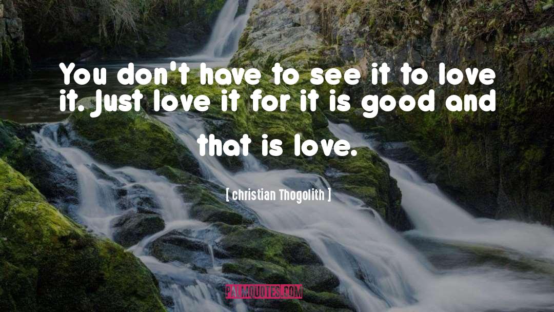 Just Love It quotes by Christian Thogolith