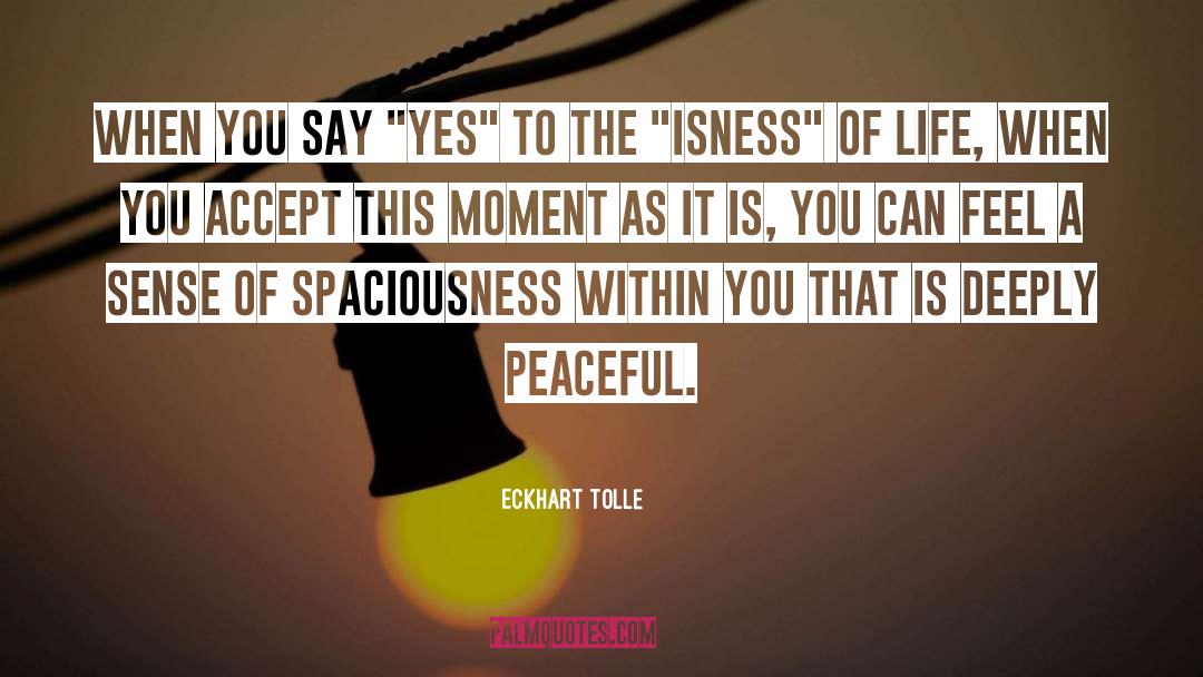 Just Say Yes quotes by Eckhart Tolle