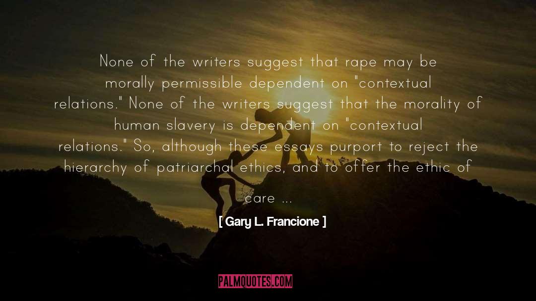 Justifies quotes by Gary L. Francione