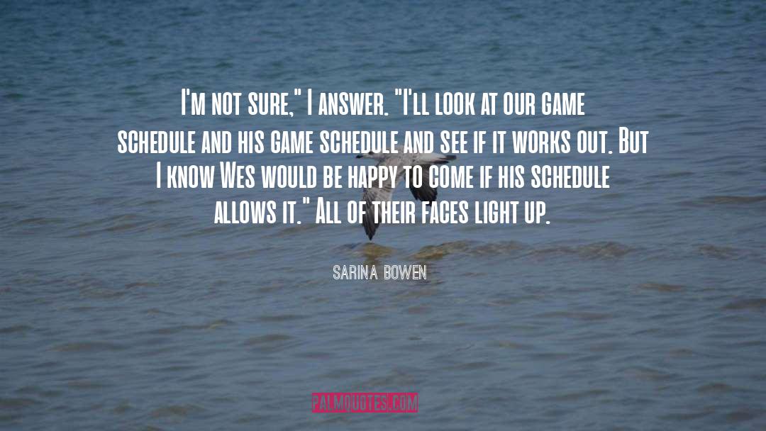 Kahima Schedule quotes by Sarina Bowen